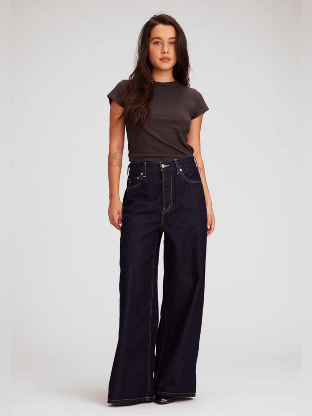 Etica Marley Utlra High Rise Baggy, color Late Night, size 25, NWT